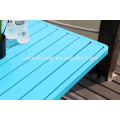 Newest plastic wood outdoor furniture aluminum frame dining set 3 pcs coffee table set